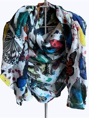 🦋 Zara Butterfly Print Scarf | 60 inch square